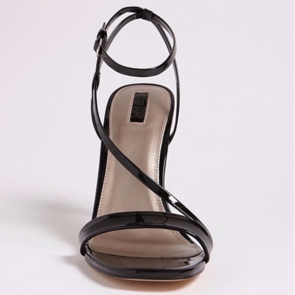 NWOT Elegant Strappy Black Open-Toe Stiletto Heels - Picture 5 of 6